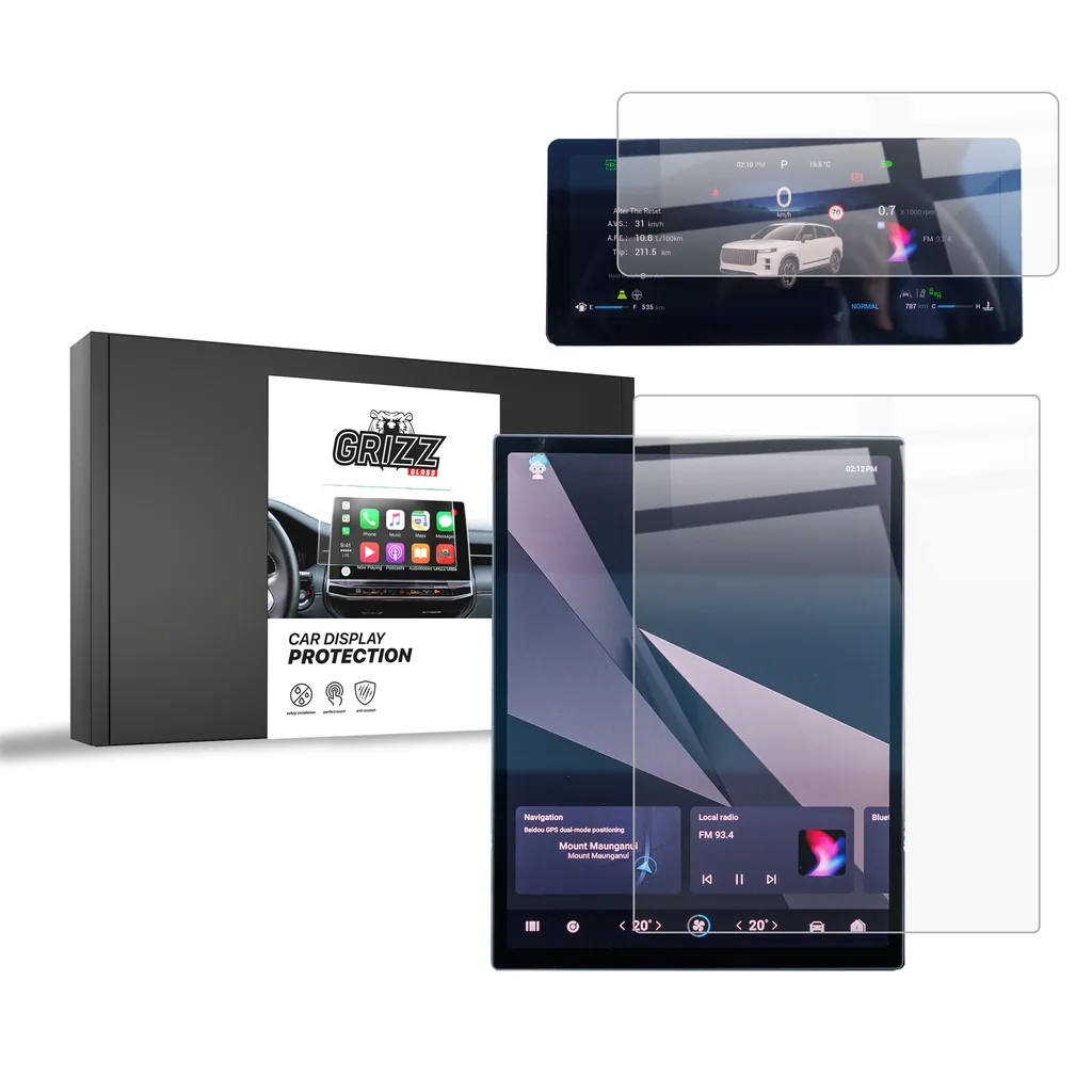 Keramická fólie do auta GrizzGlass CarDisplay Protection Jaecoo J7 EX+ 14,8" (2024-2026) [2in1]