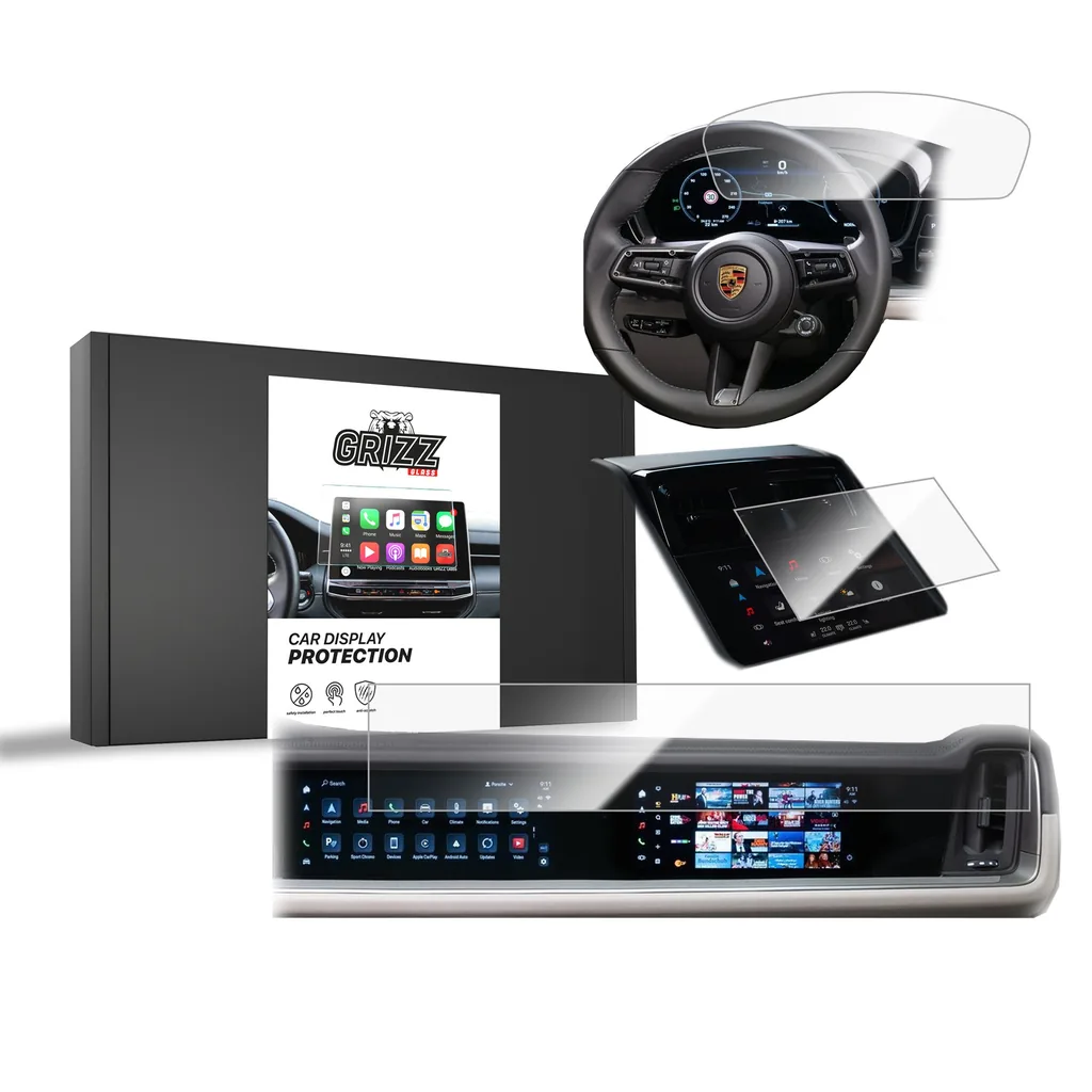 Keramická fólie do auta GrizzGlass CarDisplay Protection Porsche Panamera 3 12,3" + 10,9“ (2024-2026) [3in1]