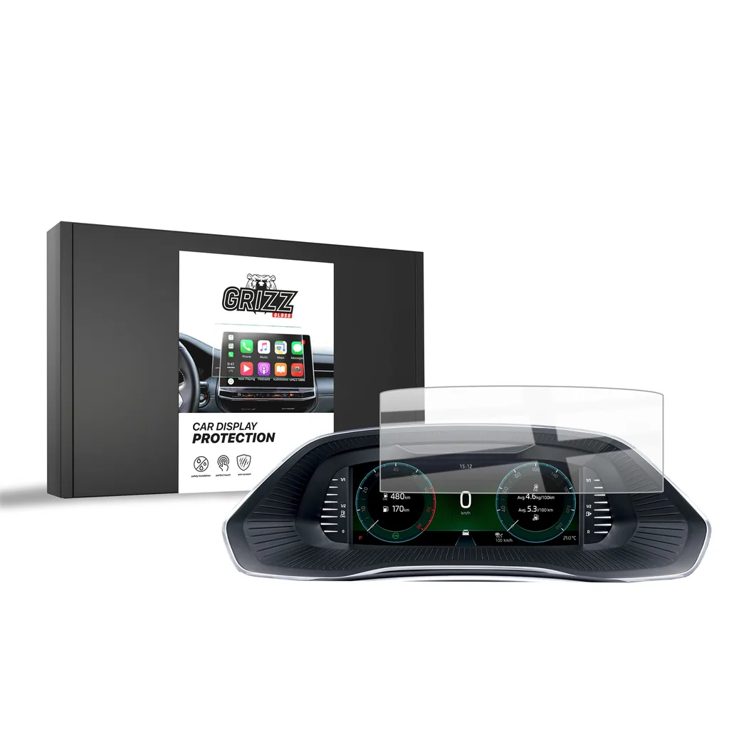 Keramická fólie do auta GrizzGlass CarDisplay Protection Skoda Karoq Virtual Cockpit 10,25" (2021-2026)