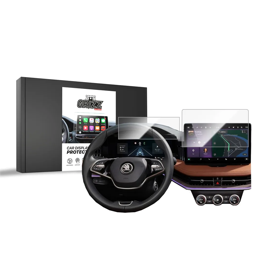Keramická fólie do auta GrizzGlass CarDisplay Protection Skoda Superb 4 10" (2024-2026) [2in1]