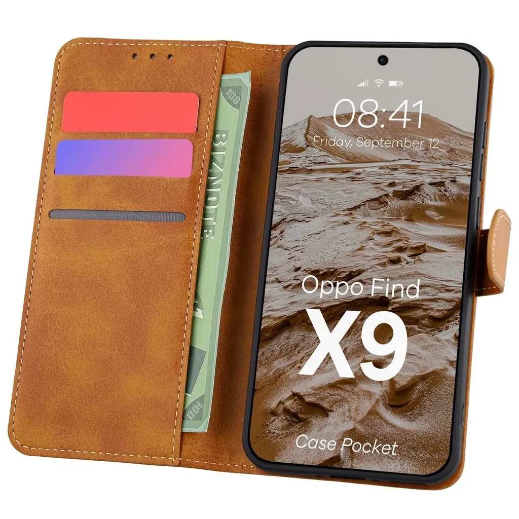 Kryt Bizon Case Pocket pro Oppo Find X9 barva hnědá