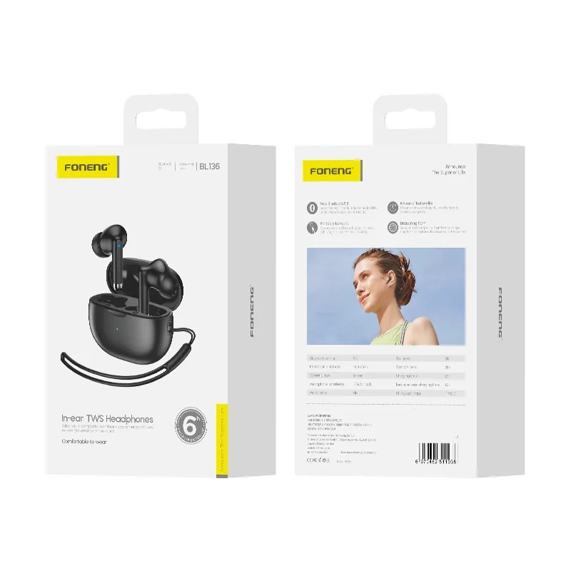 Sluchátka FONENG BL136 Wireless in-ear , black