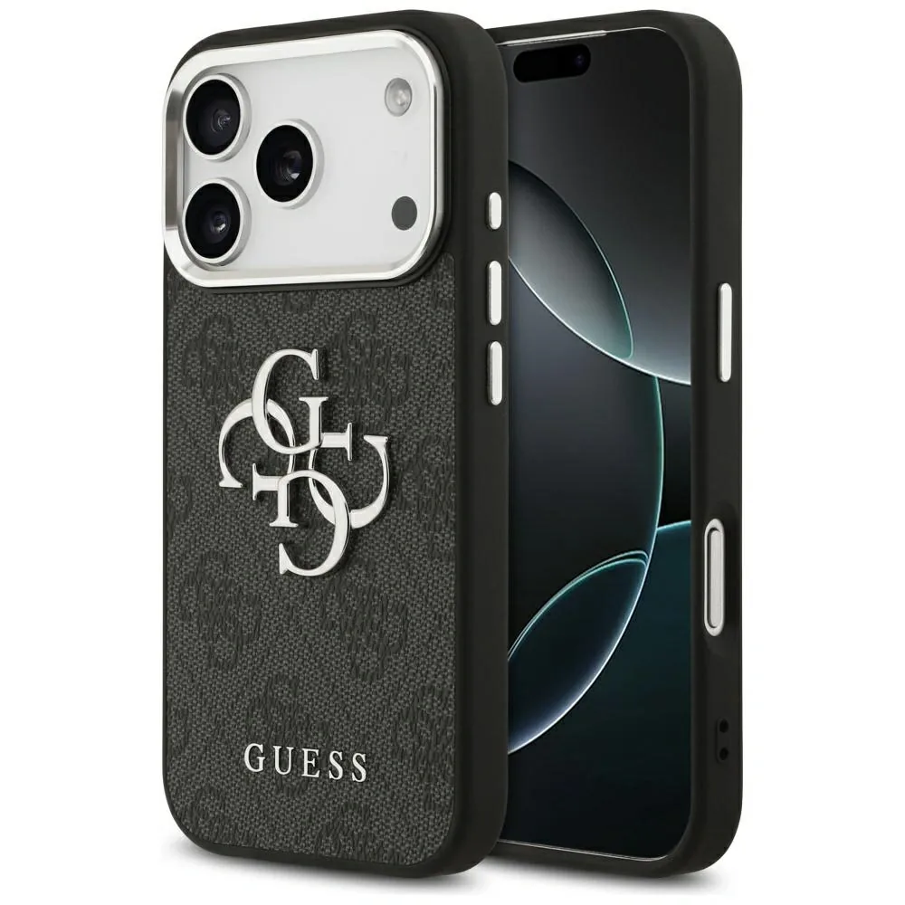 Kryt Guess 4G Big 4G Classic Logo Apple iPhone 17 Pro black silver