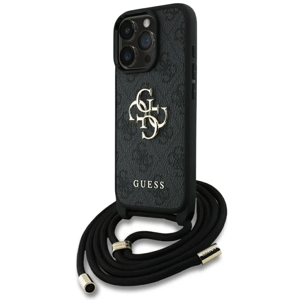 Kryt Guess 4G Big Logo Cord Stap Crossbody Apple iPhone 16 Pro Max black