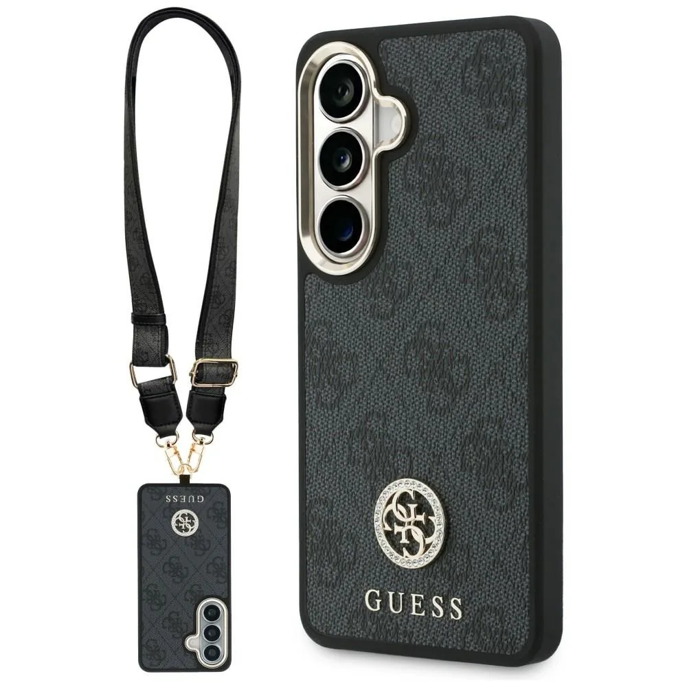 Kryt Guess 4G Big Rhinestone Triangle Strap MagSafe Samsung Galaxy S26 black
