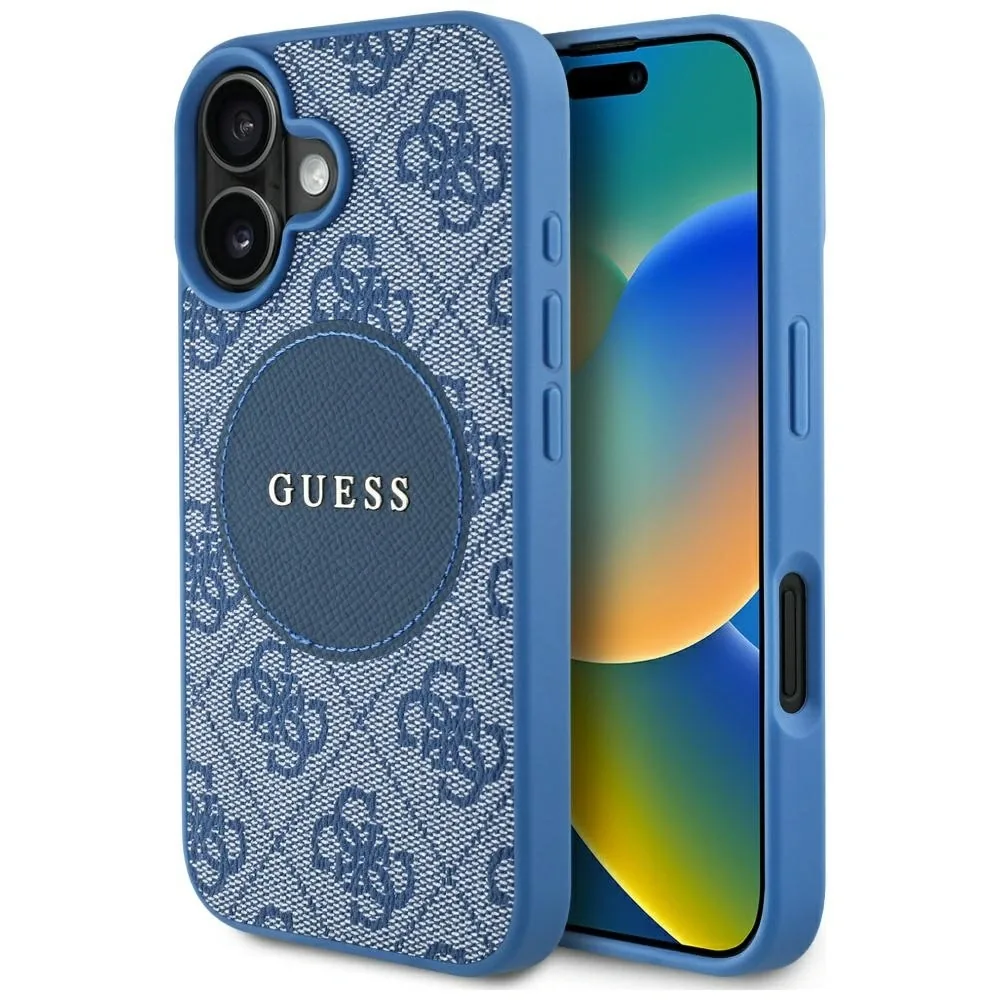 Kryt Guess 4G Circle Classic Logo MagSafe Apple iPhone 16 blue