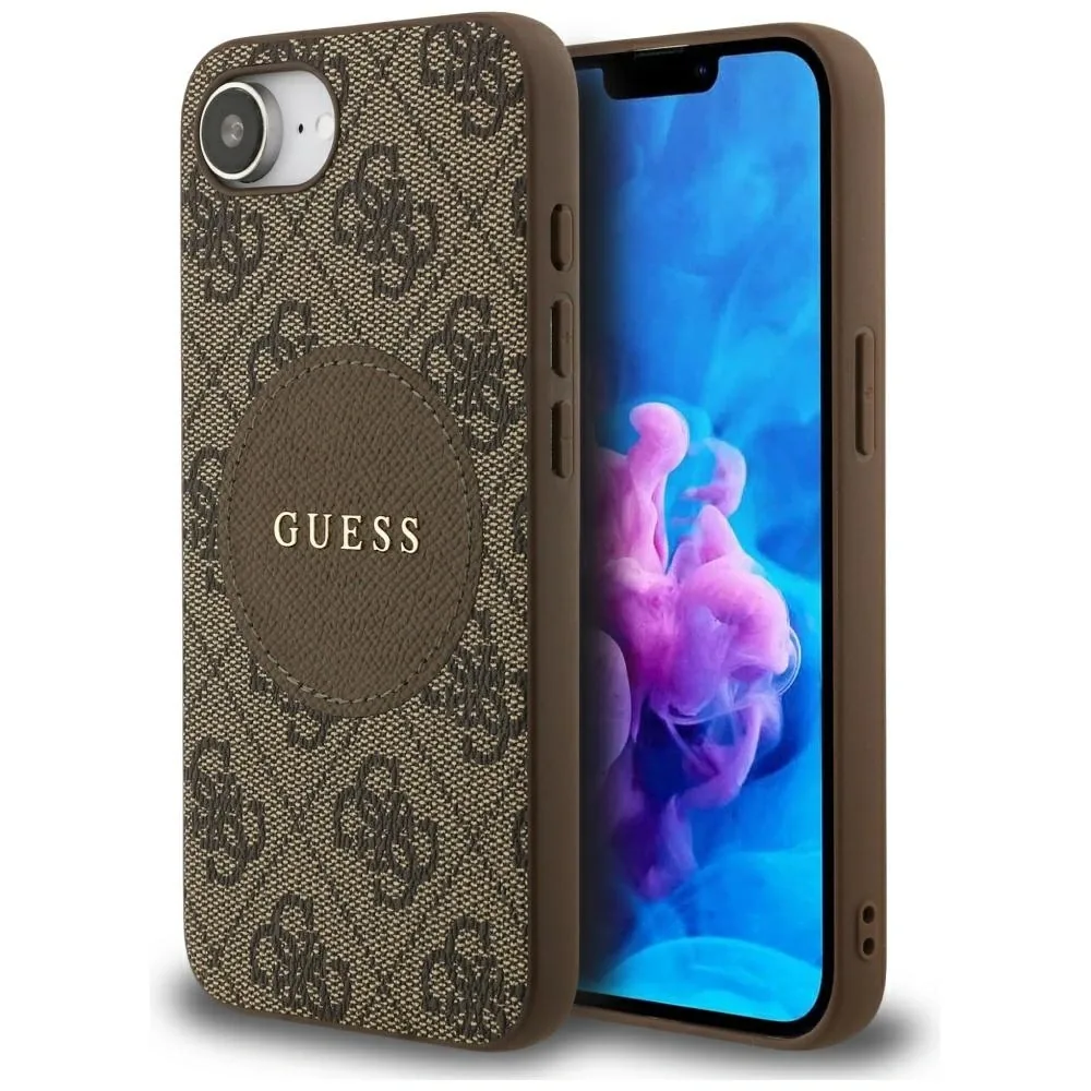 Kryt Guess 4G Circle Classic Logo MagSafe Apple iPhone 17e / 16e brown
