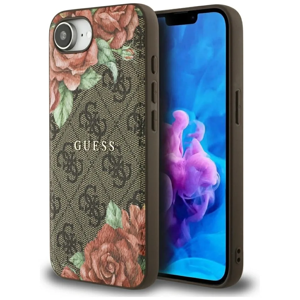 Kryt Guess 4G Flowers Print MagSafe Apple iPhone 17e / 16e brown
