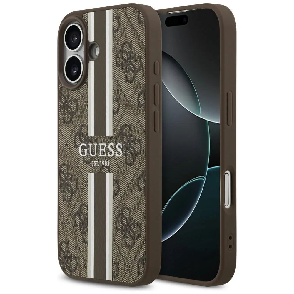 Kryt Guess 4G Printed Stripes MagSafe Apple iPhone 17 brown