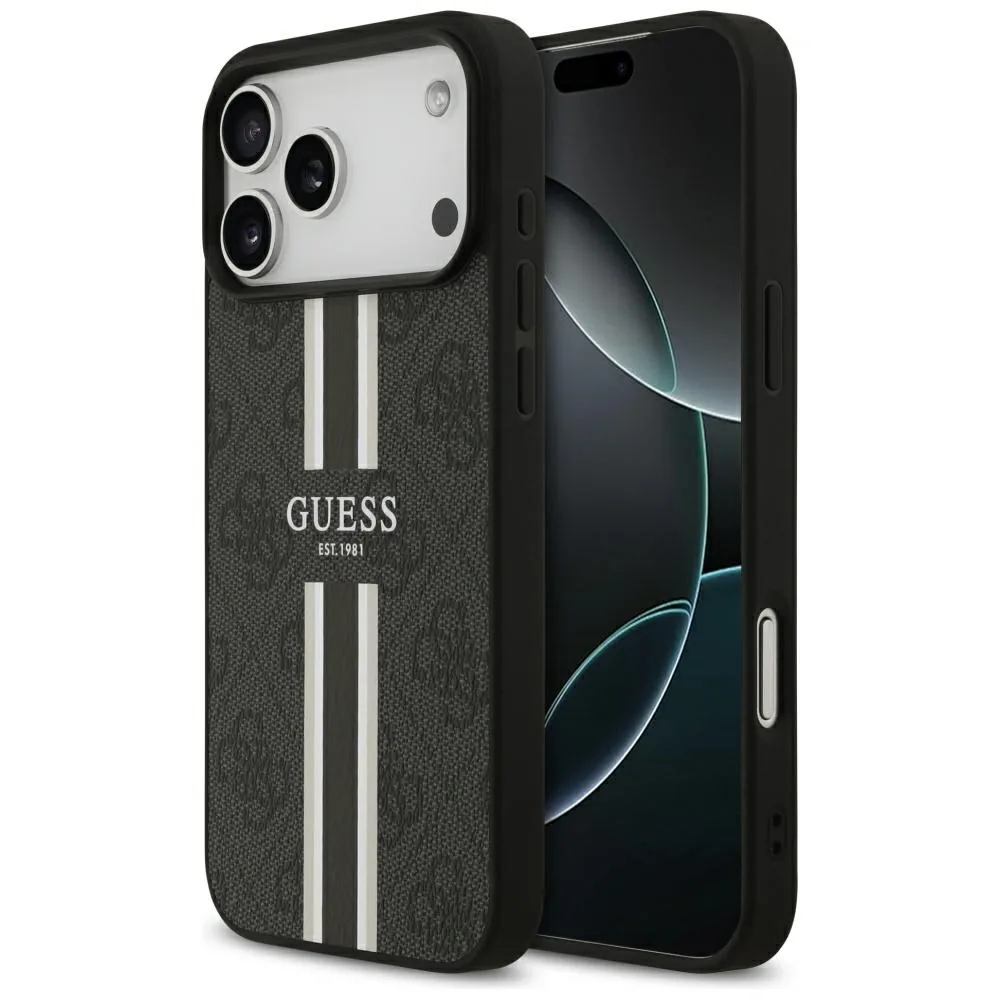 Kryt Guess 4G Printed Stripes MagSafe Apple iPhone 17 Pro Max black