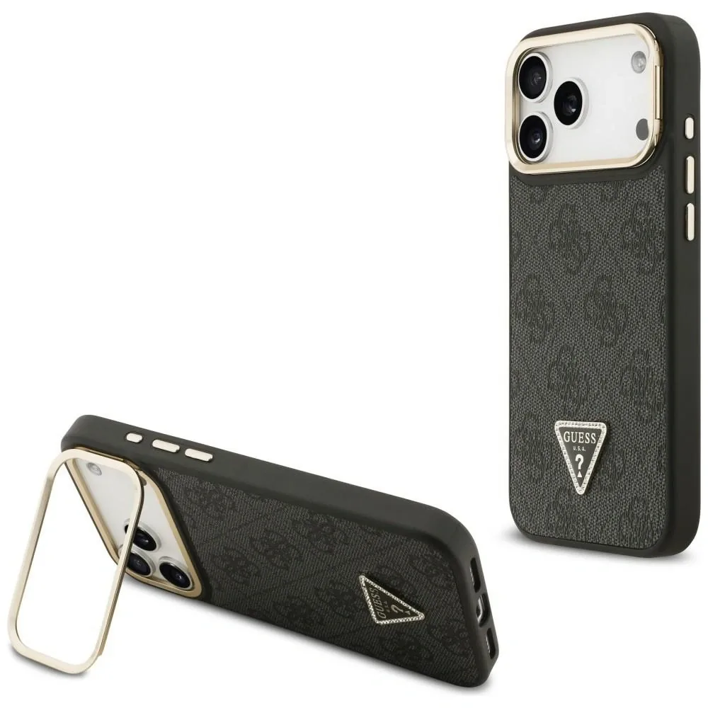 Kryt Guess 4G PU Triangle Logo & Stand Camera MagSafe Apple iPhone 17 Pro Max black