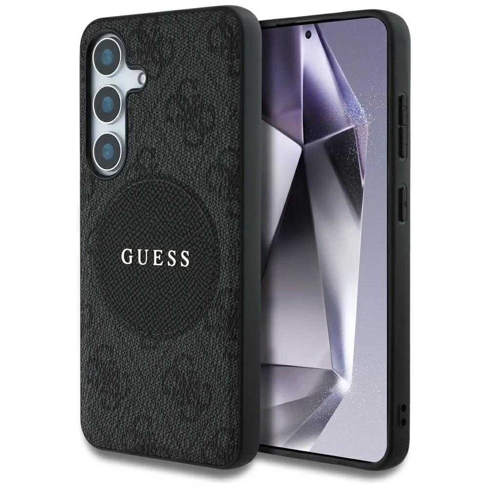 Kryt Guess 4G Round Patch Classic Logo MagSafe Samsung Galaxy S25 black