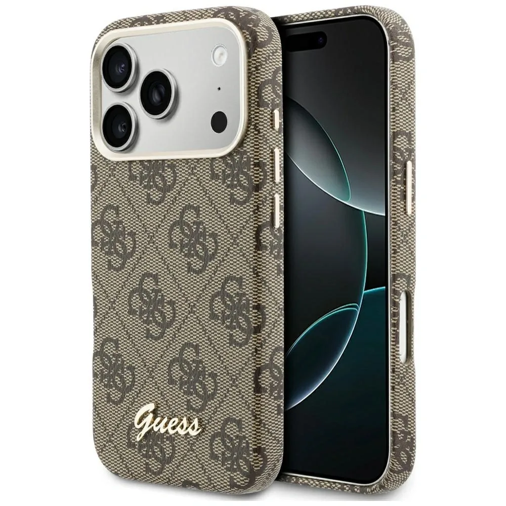 Kryt Guess 4G Script MagSafe Apple iPhone 17 Pro brown