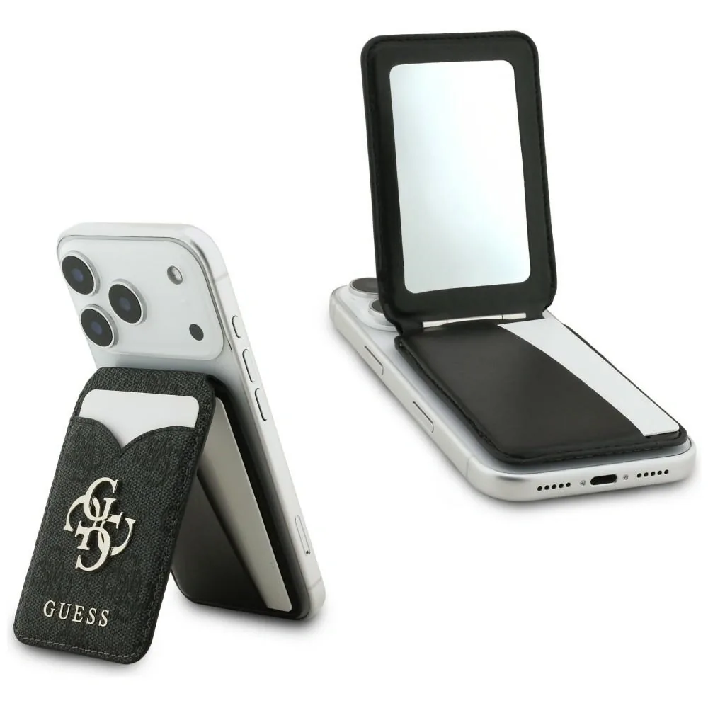 Knížkové pouzdro Guess 4G Stand & Mirror MagSafe Wallet Black