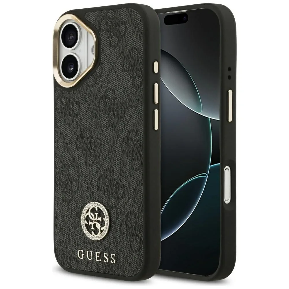 Kryt Guess 4G Strass Logo MagSafe Apple iPhone 17 black
