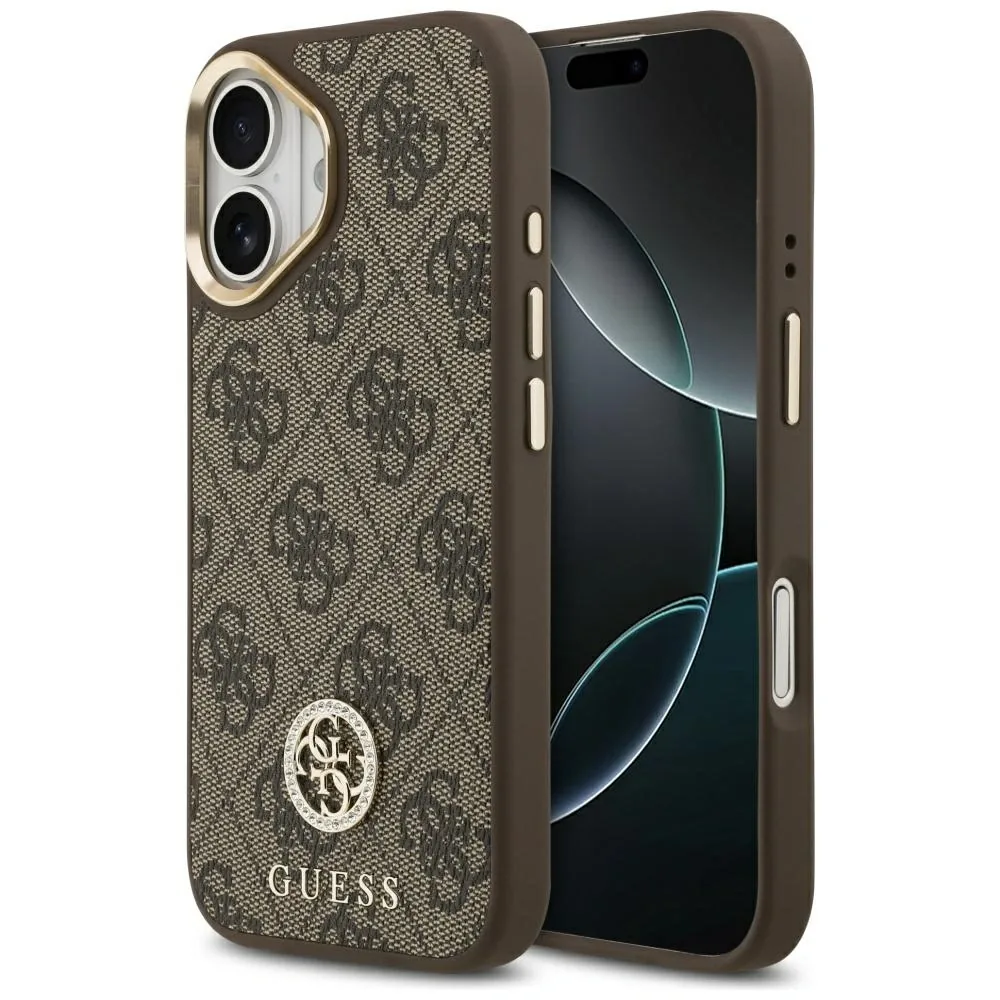 Kryt Guess 4G Strass Logo MagSafe Apple iPhone 17 brown