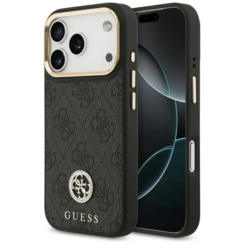 Kryt Guess 4G Strass Logo MagSafe Apple iPhone 17 Pro black