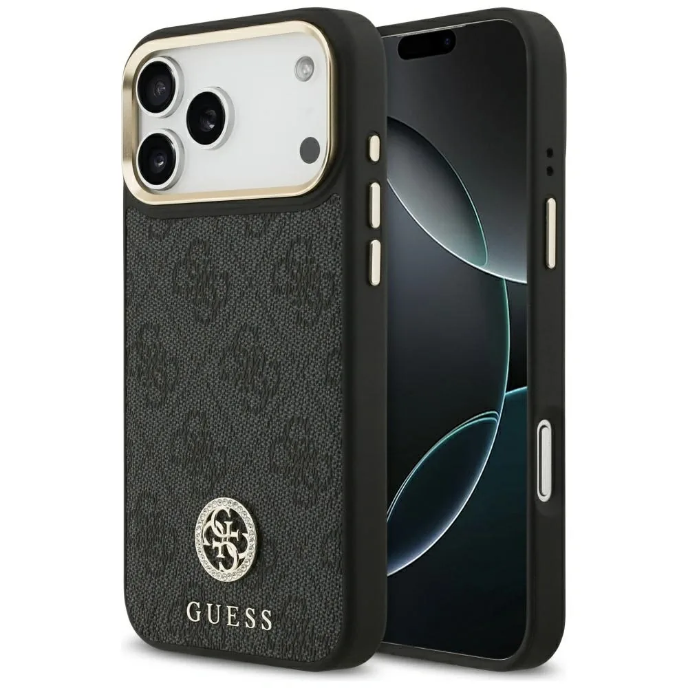 Kryt Guess 4G Strass Logo MagSafe Apple iPhone 17 Pro Max black