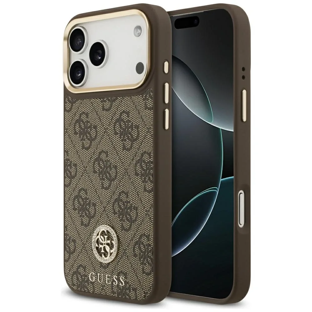 Kryt Guess 4G Strass Logo MagSafe Apple iPhone 17 Pro Max brown