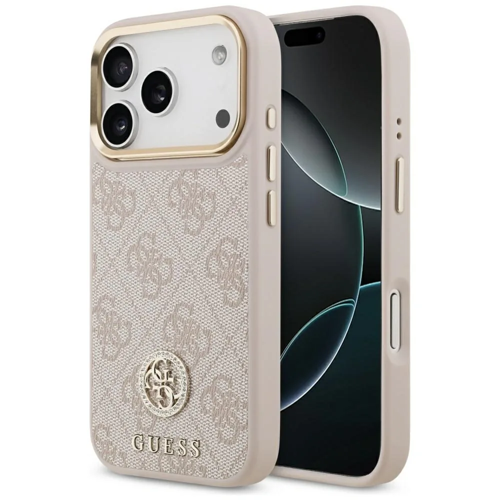 Kryt Guess 4G Strass Logo MagSafe Apple iPhone 17 Pro pink