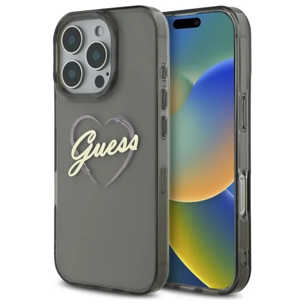 Kryt Guess Apple iPhone 16 Pro hardcase IML Heart black