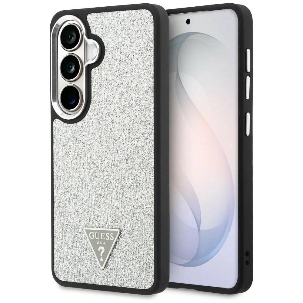 Kryt Guess Fixed Glitter Triangle MagSafe Samsung Galaxy S26 silver