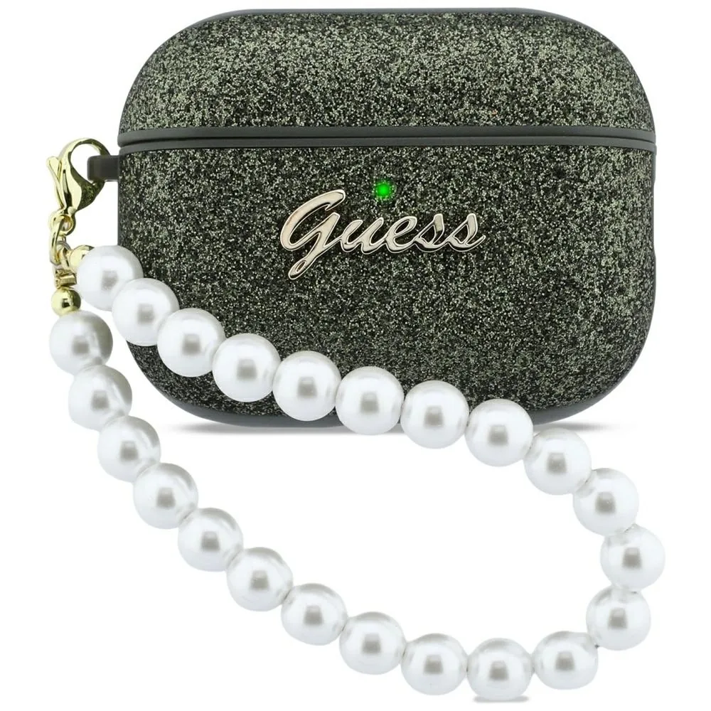 Kryt Guess Glitter Pearl Strap Apple AirPods Pro 3 khaki