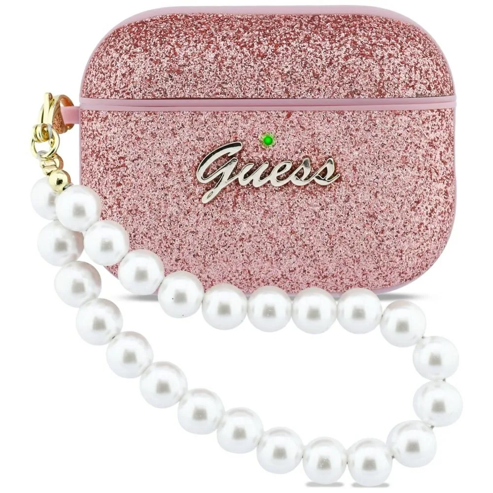 Kryt Guess Glitter Pearl Strap Apple AirPods Pro 3 pink