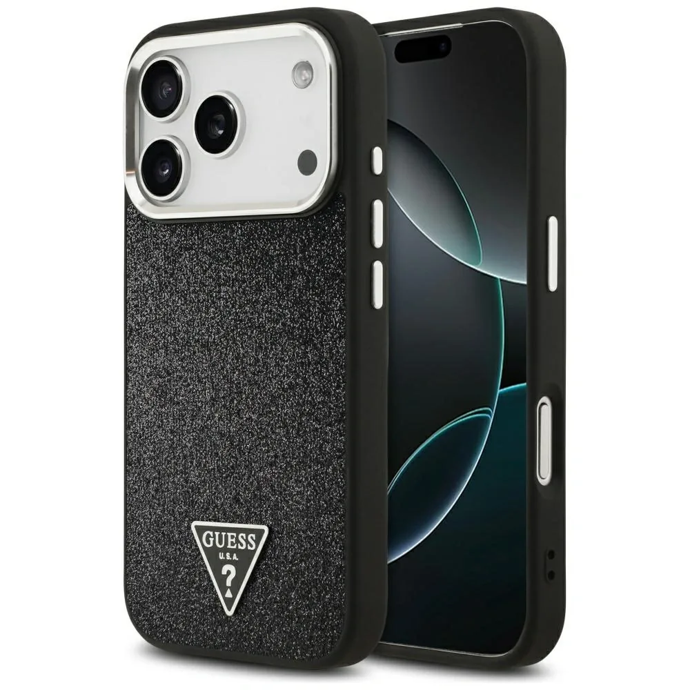Kryt Guess Glitter Triangle Logo MagSafe Apple iPhone 17 Pro black