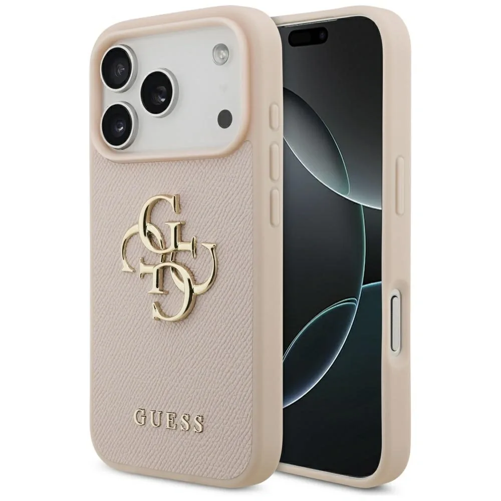 Kryt Guess Grained Big 4G & Classic Logo Apple iPhone 17 Pro pink