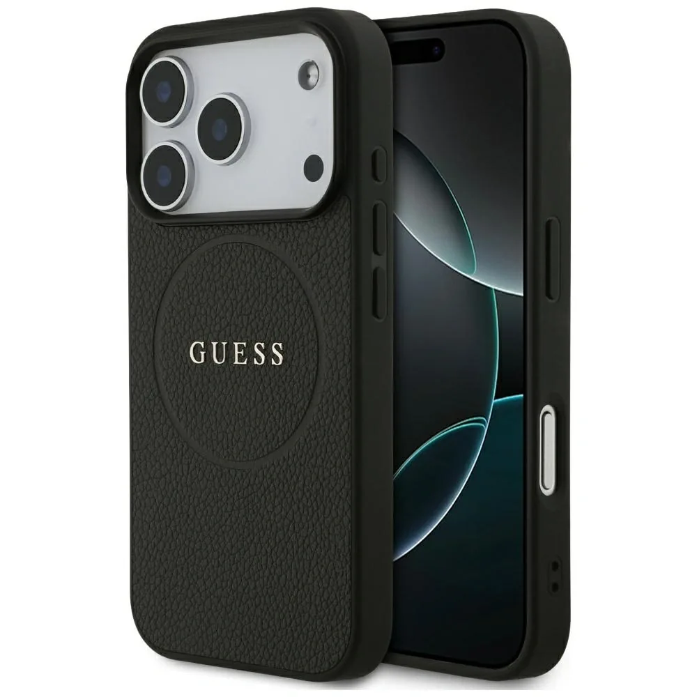 Kryt Guess Grained Ring MagSafe Apple iPhone 17 Pro black