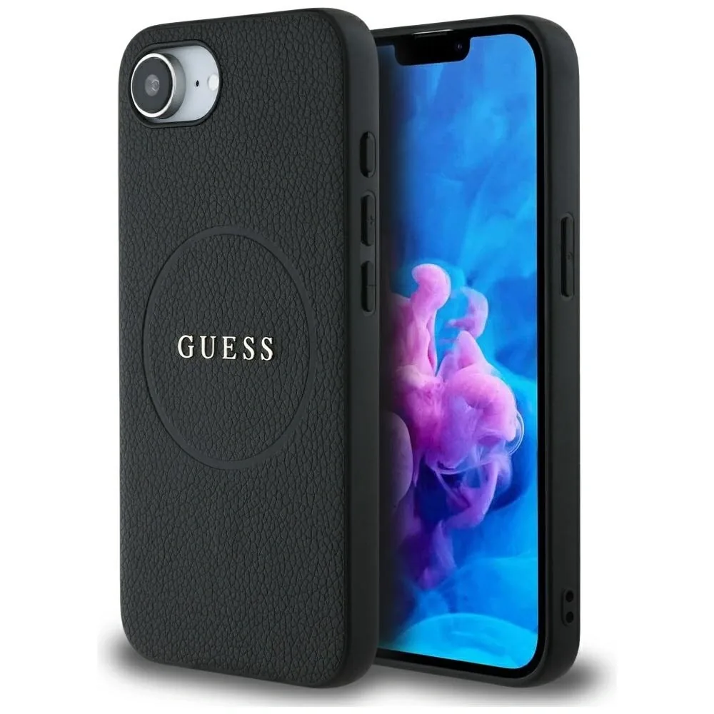 Kryt Guess Grained Ring MagSafe Apple iPhone 17e / 16e black
