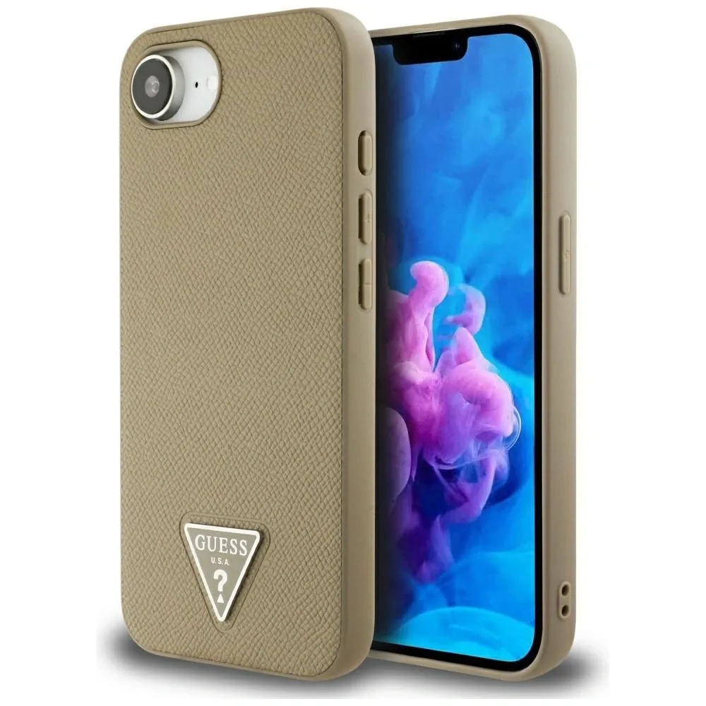 Kryt Guess Grained Triangle MagSafe Apple iPhone 17e / 16e brown