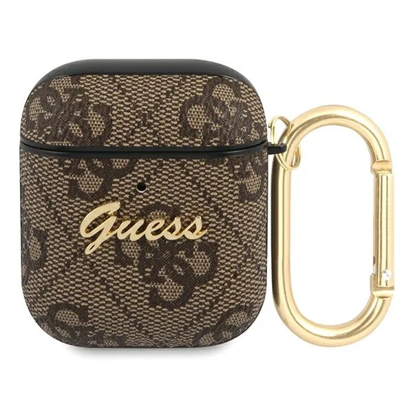 Kryt Guess GUA24GSMW Apple AirPods cover brown 4G Script Metal Collection