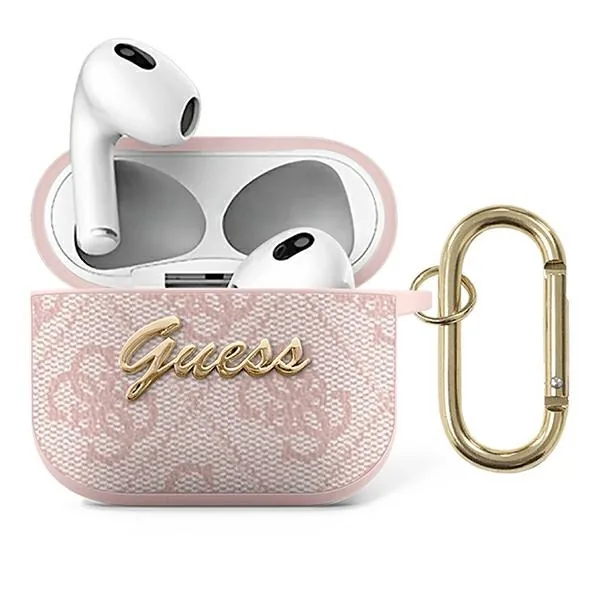 Kryt Guess GUA34GSMP Apple AirPods 3 pink 4G Script Metal Collection