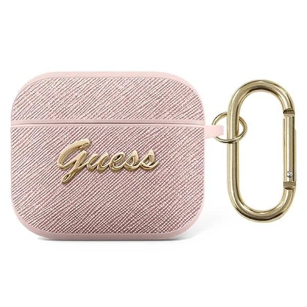 Kryt Guess GUA3SASMP Apple AirPods 3 pink Saffiano Script Metal Collection