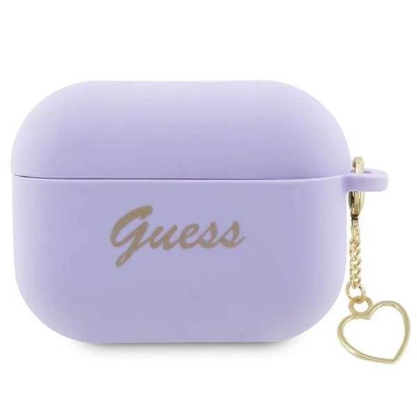 Kryt Guess GUAP2LSCHSU Apple AirPods Pro 2 purple Silicone Charm Heart Collection
