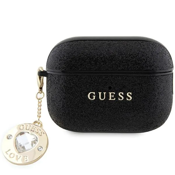 Kryt Guess GUAP2PGEHCDK AirPods Pro 2 cover Fixed Glitter Heart Diamond Charm black