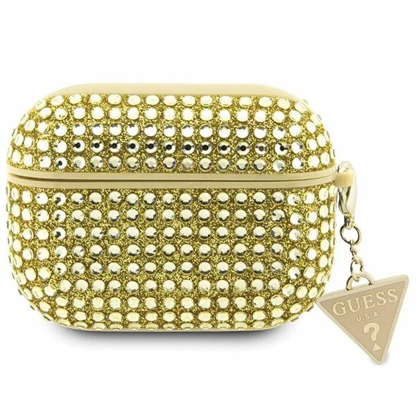 Kryt Guess GUAPHDGTPD AirPods Pro cover barva zlatá Rhinestone Triangle Charm