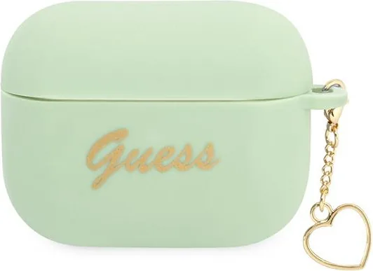 Kryt Guess GUAPLSCHSN Apple AirPods Pro green Silicone Charm Heart Collection
