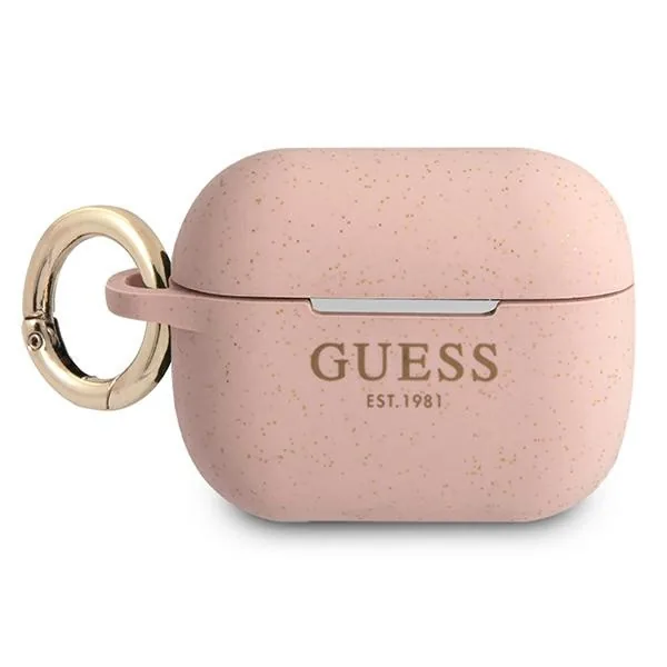 Kryt Guess GUAPSGGEP Apple AirPods Pro cover pink Silicone Glitter