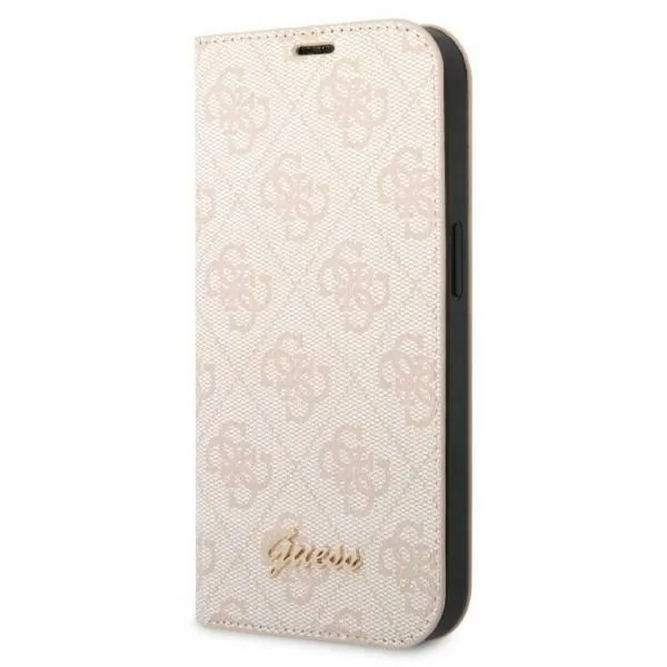 Kryt Guess GUBKP14LHG4SHP Apple iPhone 14 Pro pink book 4G Vintage Gold Logo