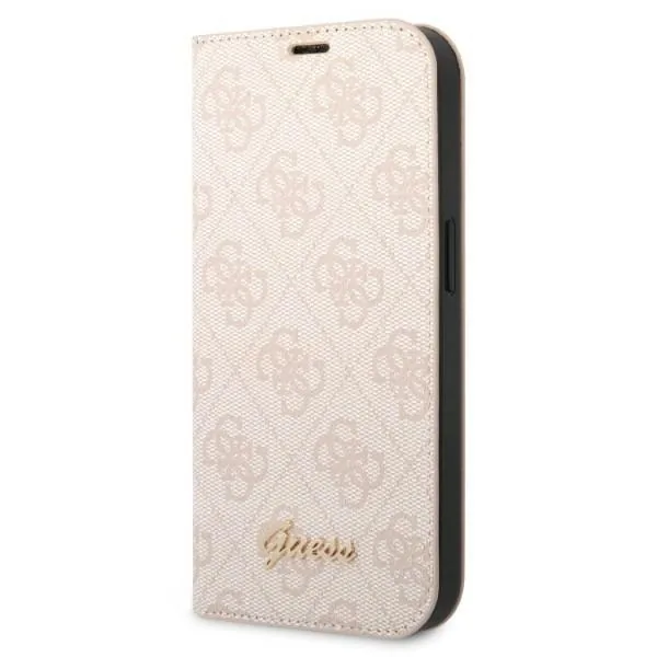 Kryt Guess GUBKP14SHG4SHP Apple iPhone 14 pink book 4G Vintage Gold Logo