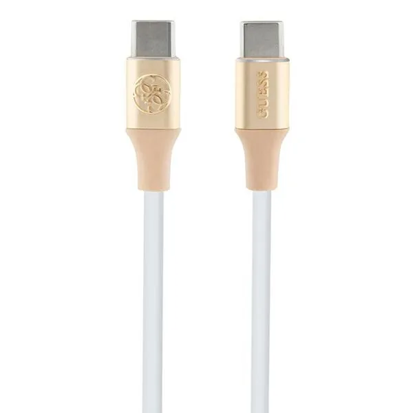 Guess GUCCLALRGDD cable USB-C / USB-C 1.5m Fast Charging Ebossed Logo light gold