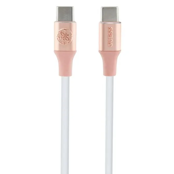 Guess GUCCLALRGDP cable USB-C / USB-C 1.5m Fast Charging Ebossed Logo pink