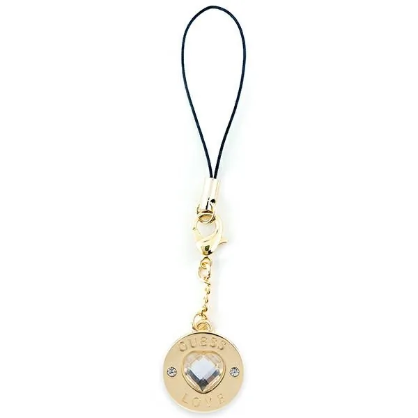 Šňůrka na mobil Guess GUCPMHGLD Phone Strap Heart Diamond Charm with Rhinestones