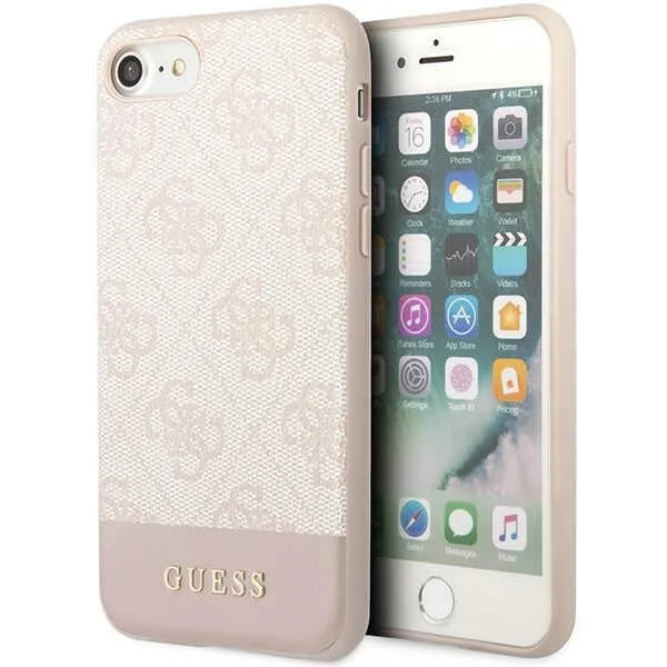 Kryt Guess GUHCI8G4GLPI Apple iPhone SE 2022/SE 2020/8/7 pink hard case 4G Stripe Collection