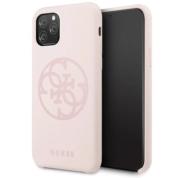 Kryt Guess GUHCN58LS4GLP iPhone 11 Pro light pink hard case Silicone 4G Tone On Tone