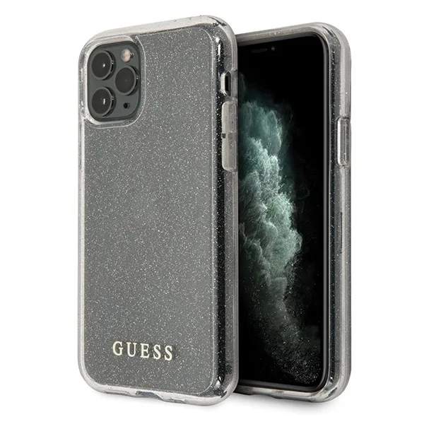 Kryt Guess GUHCN58PCGLSI Apple iPhone 11 Pro silver hard case Glitter