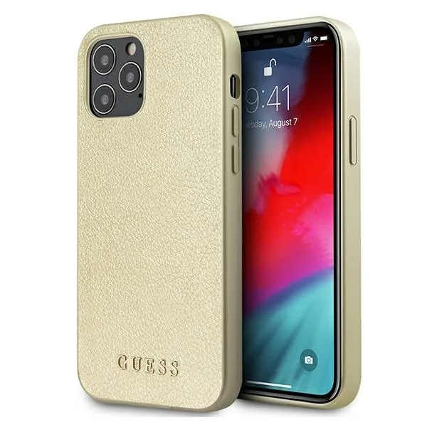 Kryt Guess GUHCP12LIGLGO Apple iPhone 12 Pro Max gold hardcase Iridescent